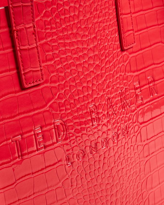 Sac a Main Ted Baker Croc Detail Small Icon Corail Femme | HLE-18221424